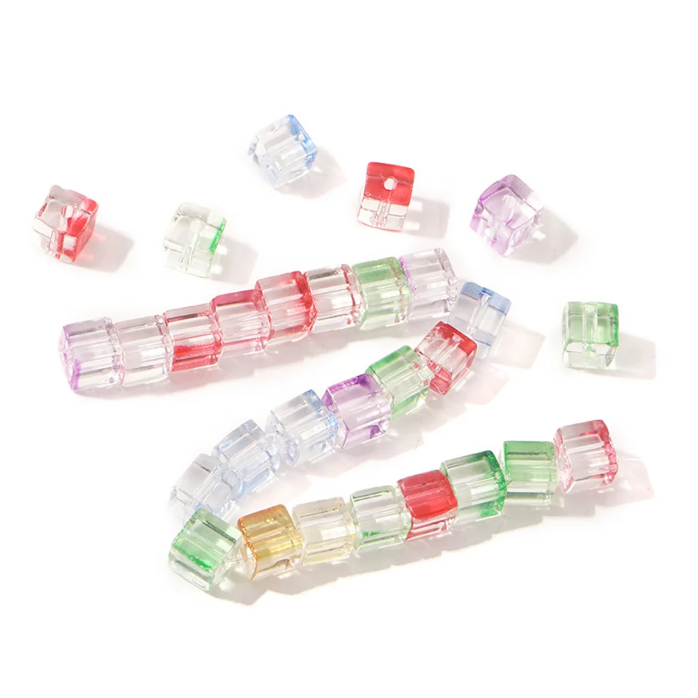 

Градиентные глазурованные Квадратные бусины 100 шт., товары для рукоделия, аксессуары для поделок оптом, ожерелье, изготовление стекла, ювелирные изделия