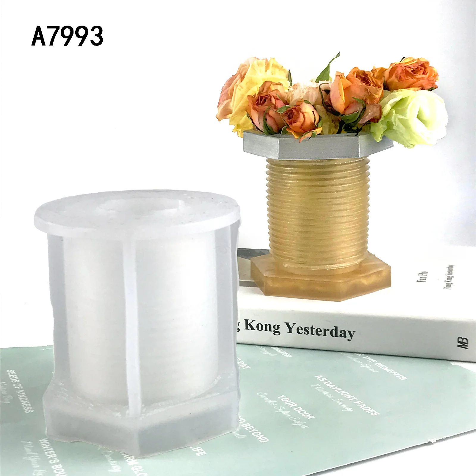 

Форма для цветочного горшка «сделай сам», ваза для цветов, орнамент, цементный пластырь, 3D Цветочный горшок в форме винта, силиконовая форма, искусственная смола