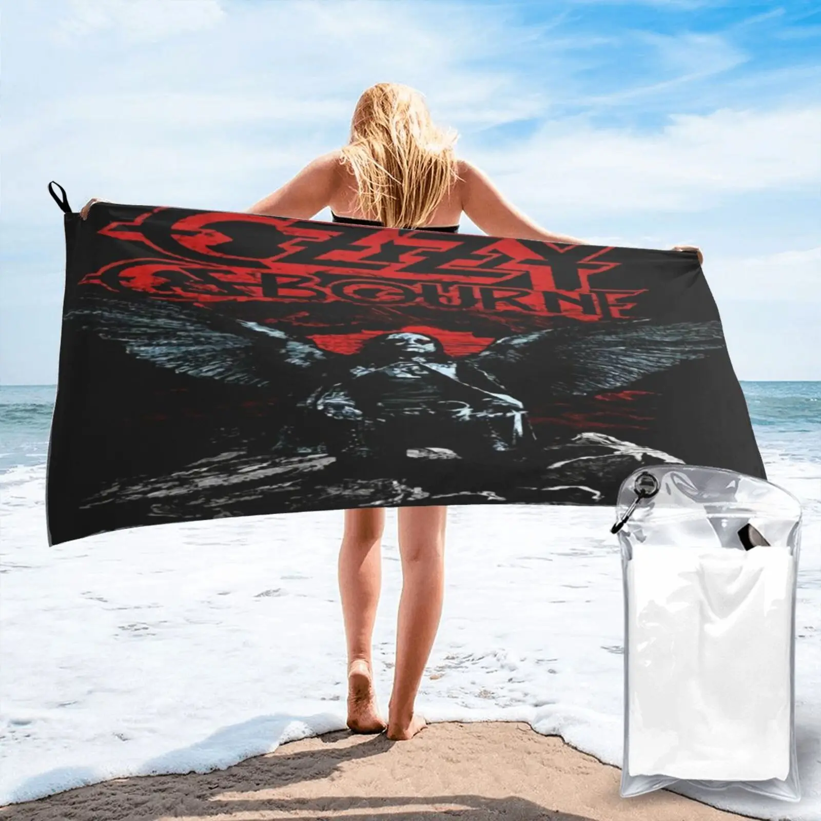 

Ozzy Osbourne Angel Wings Officially Beach Towel Towels For Bath Sea Beach Towel Beach Beachwear Bath Towels Bathroom Products