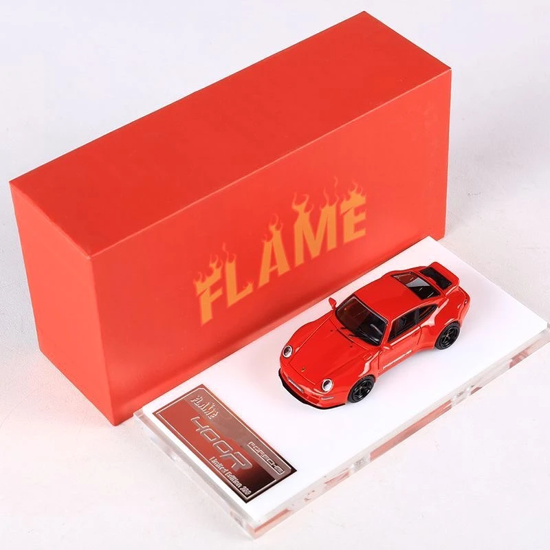 Мини-модель автомобиля из сплава Flame Porsce 911 Gunther Werks 400R 1:64 ограниченная коллекция