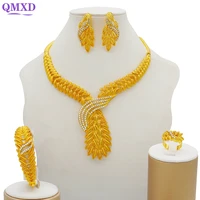fashion jewelry sets for women african bridal wedding gifts party bracelet round necklace earrings ring sets jewellery