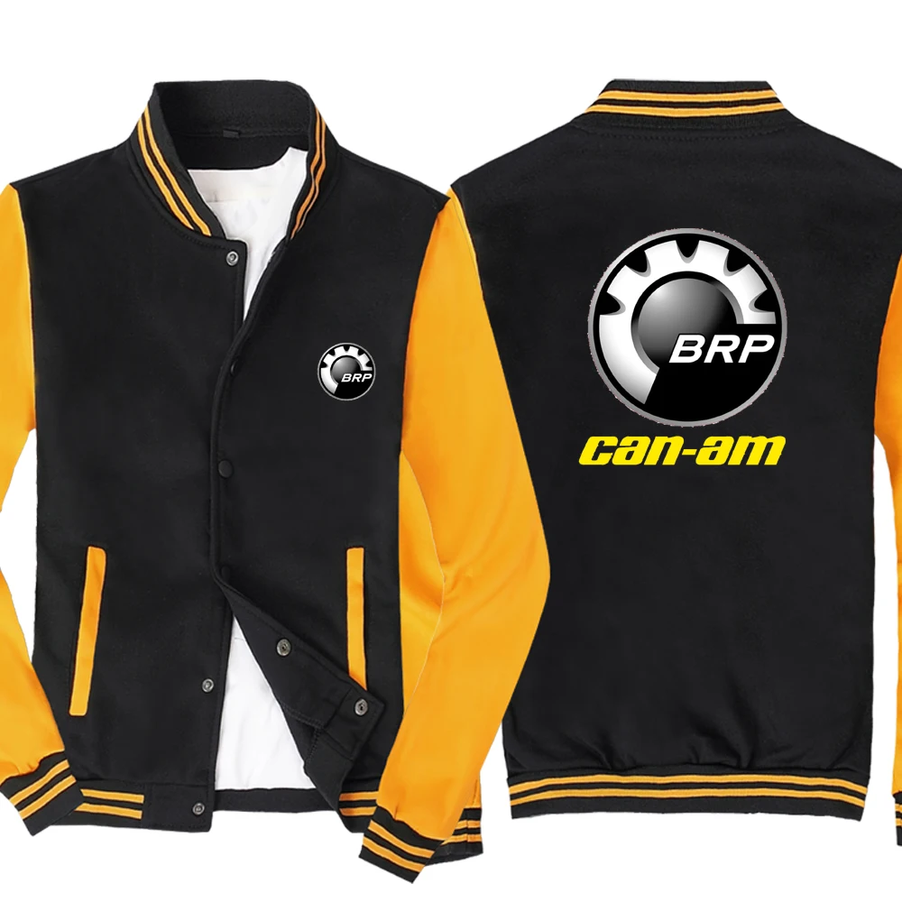

Outdoor Sports Casual Cardigan Men Spring Autumn Fashion Baseball Jacket Pocket Lapel Snap Fastener Sweater Outerwear Streetwear