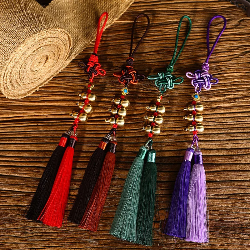 

Feng Shui Hanging Ornaments Brass Wu Lou Gourd Red Luck Strip Tassel Treasure for Ideal Car Pendant Bedroom Door Desk Lamp Decor