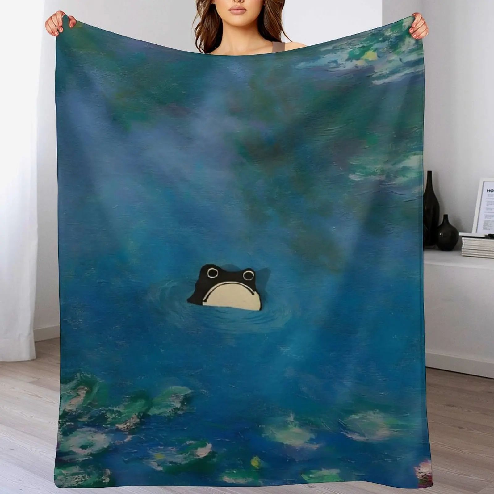 Неимпрессованная лягушка Matsumoto Hoji Grumpy Frog в водной пруде одеяло постельное белье