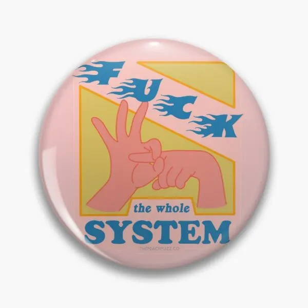 

F Ck The System The Peach Fuzz мягкая кнопка, булавка для шляпы, бейдж для одежды, мультяшная Металлическая Булавка для лацкана, милая бижутерия