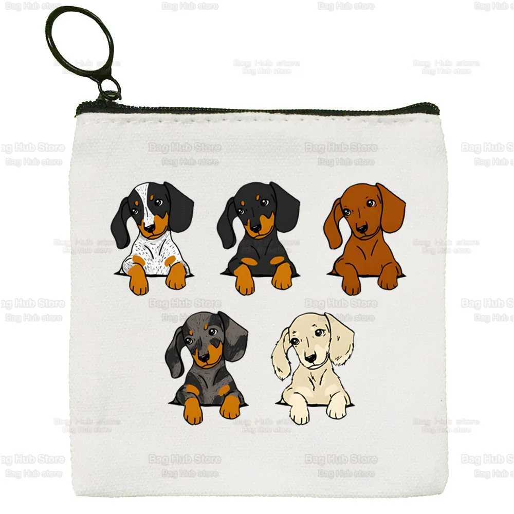 Dachshund Teckel Cute Dog Cartoon Printed Canvas Bag Design Canvas Simple and Fashionable Storage Bag