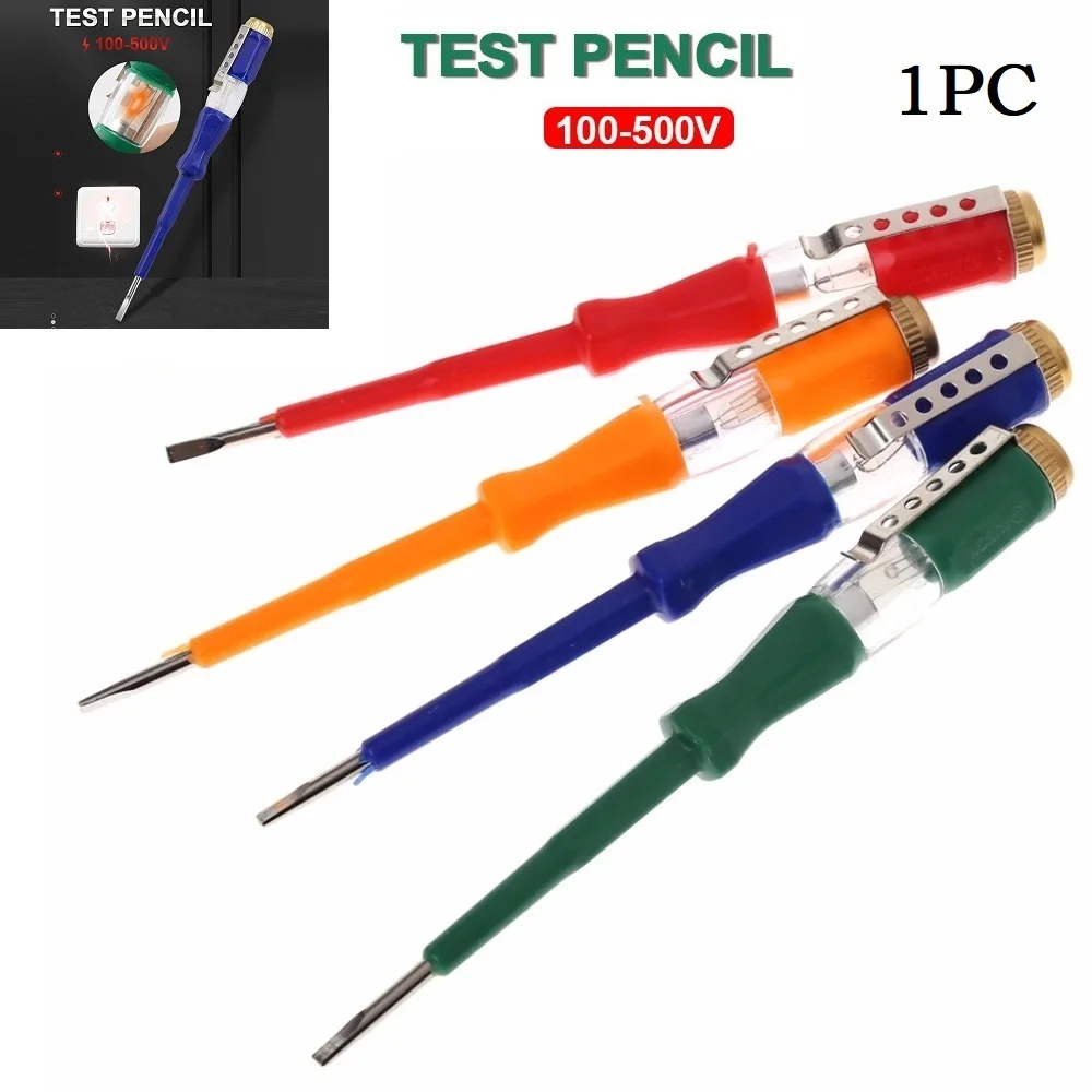 

1Pcs 121mm Test Pen Portable Flat Screwdriver Slotted Tip Testing Pen Screwdriver Electrician Tools For Home Shop Garage