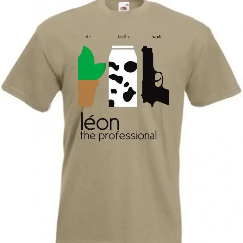 Фото Футболка Leon The Professional v26 с изображением кинопостера, цвет хаки, все размеры S-5XL №1