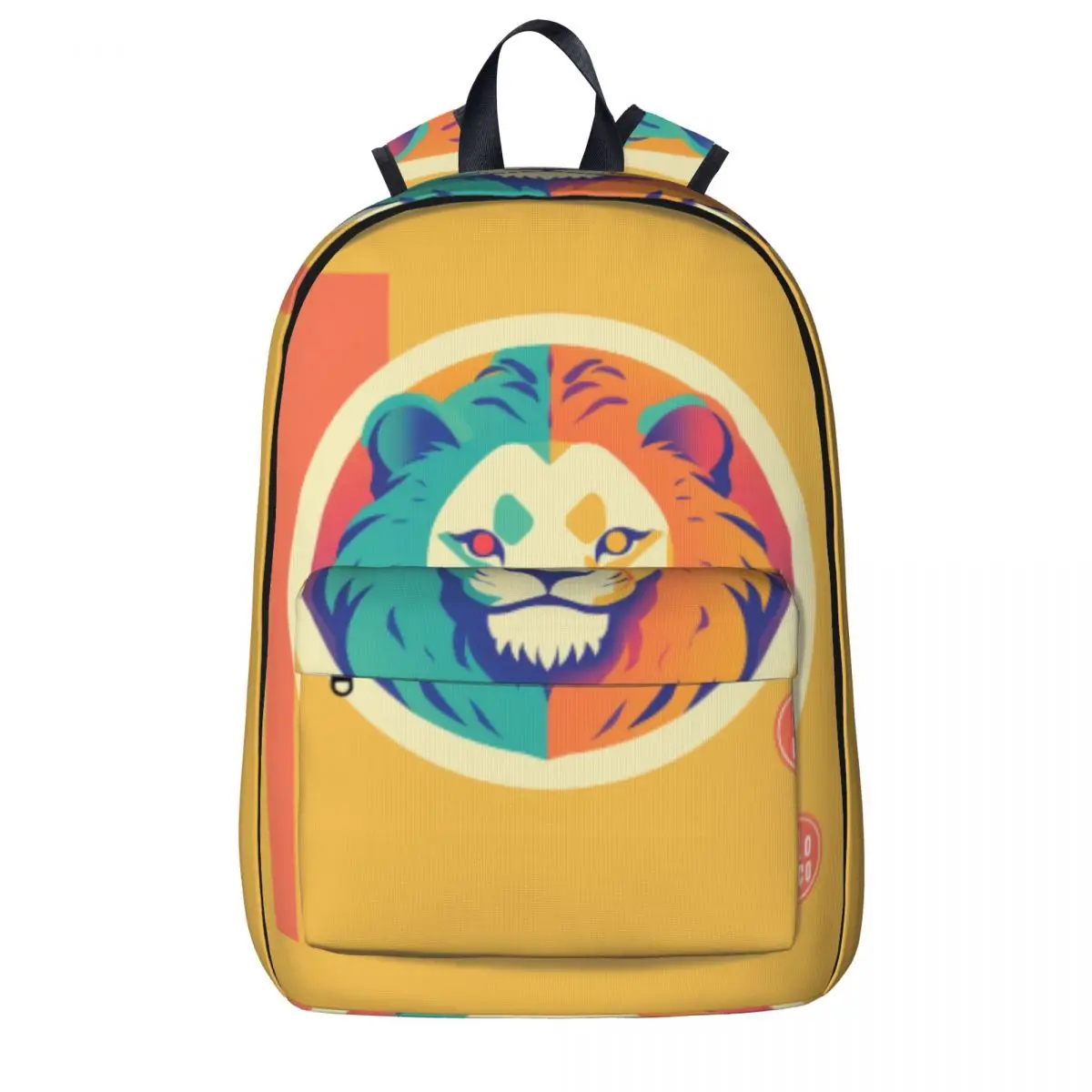 

Lion Backpack Simple Circle Daily Backpacks Female Cool School Bags Designer Big Rucksack