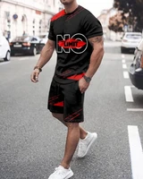 mens tracksuit summer sportswear casual short sleeved tshirt summer beach shorts 2 piece set plus size 3d print suit streetwear