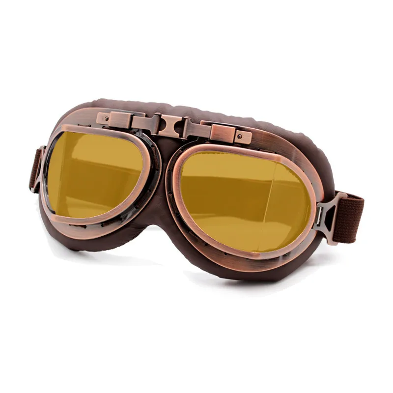 

Retro Motorcycle Glasses Goggles Classic For Harley Vintage Motorbike Pilot Steampunk Copper Helmet Retro Motorcycle