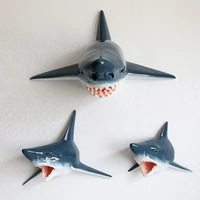 shark head wall hanging and wall decoration marine style home bar club quiet bar 3d culture wall decoration