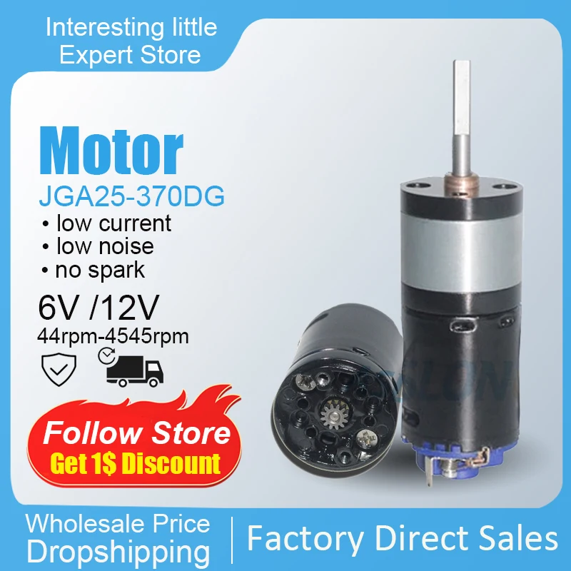 

JGA25-370DG High magnetic higher torque 370 planetary gear reductor motor 12v 20000R 370 DC Motor with double-gear team recucer