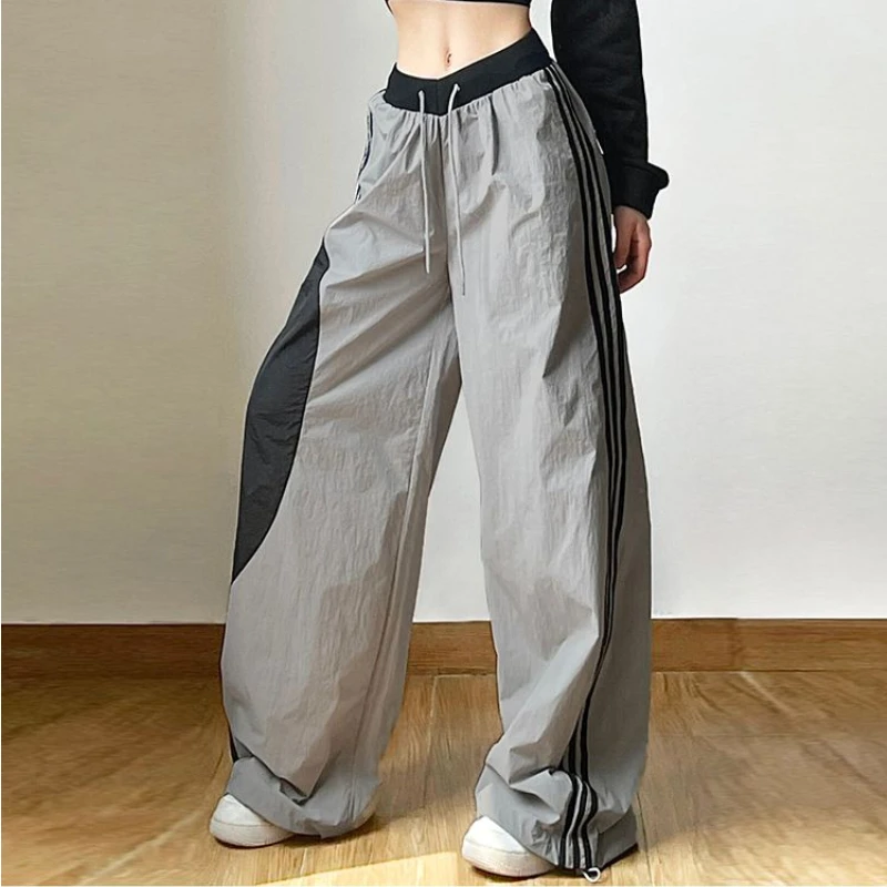 

Женские брюки-карго Techwear Y2K, уличная одежда в Корейском стиле Харадзюку, парашютные тренировочные штаны, технологичные спортивные брюки, брюки-джоггеры с широкими штанинами, 2023
