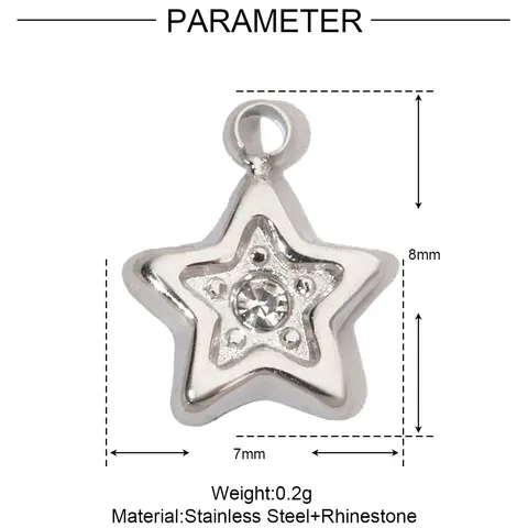 3 шт., шармы из нержавеющей стали vnistar, серебристого цвета