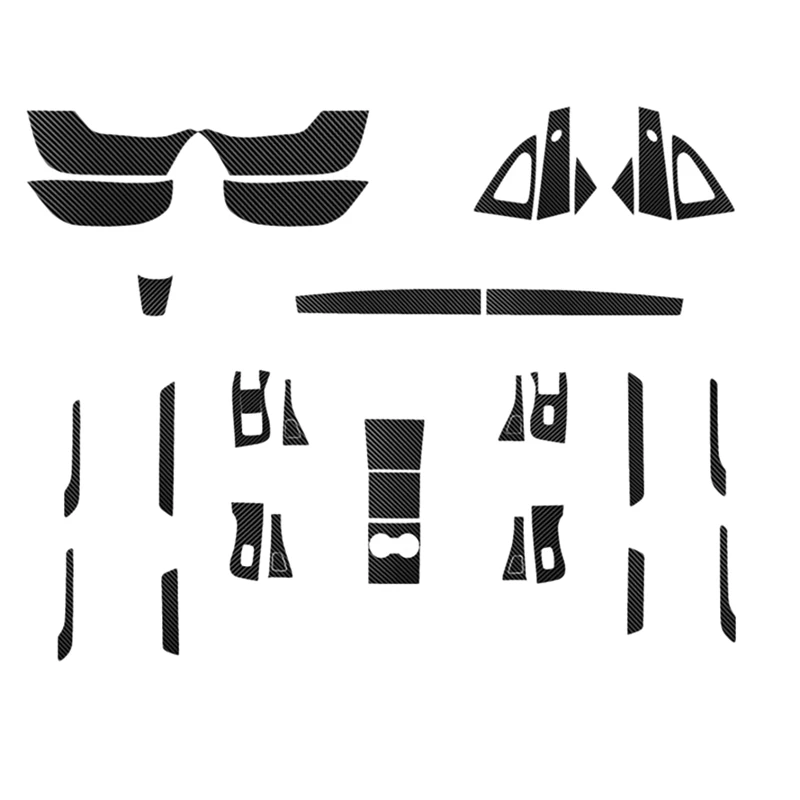 

24PCS Car Interior Decorative Sticker 3D Matte Carbon Fiber Trim Stylish Well Protective for Tesla Model X