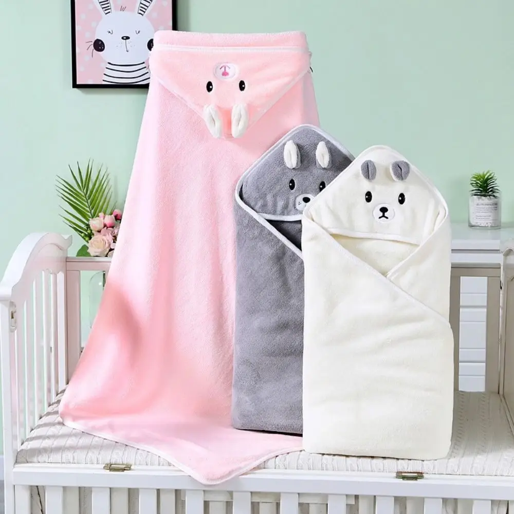 

Girl Boy Super Soft Baby Supplies Bathrobe Rabbit Towel with Hood Baby Bath Towel Infant Blanket Infant Cartoon Towels