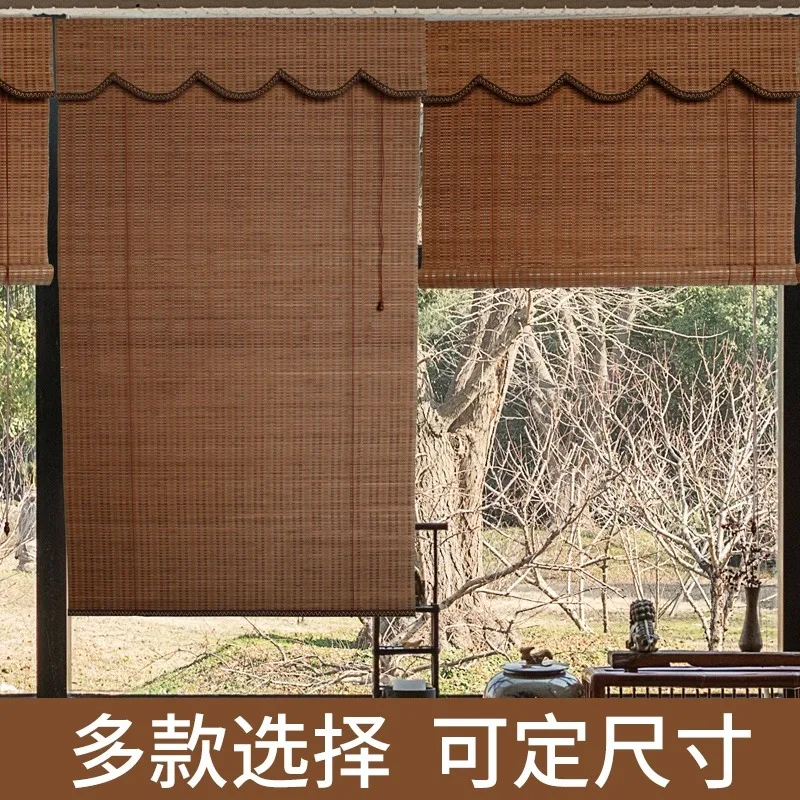 

Bamboo curtains, rolling curtains, sun shading, shading, lifting door curtains, tea room decoration, Chinese retro partition,