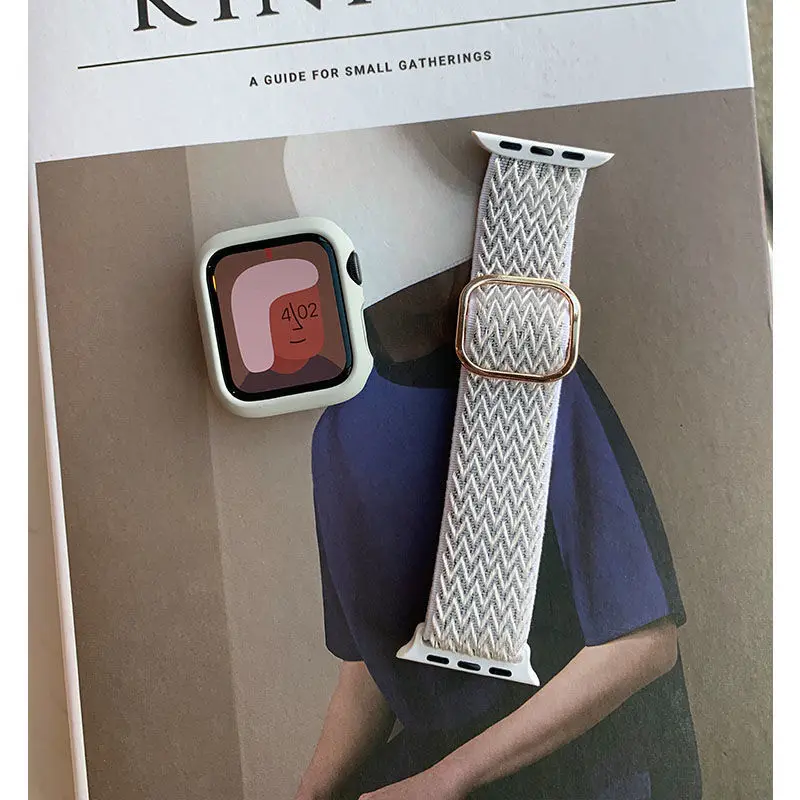 

Suitable for Apple Watch Band 40mm 41mm 42mm 45mm Nylon Braided Strap for iWatch Series 2 3 4 5 6 7 Wristband