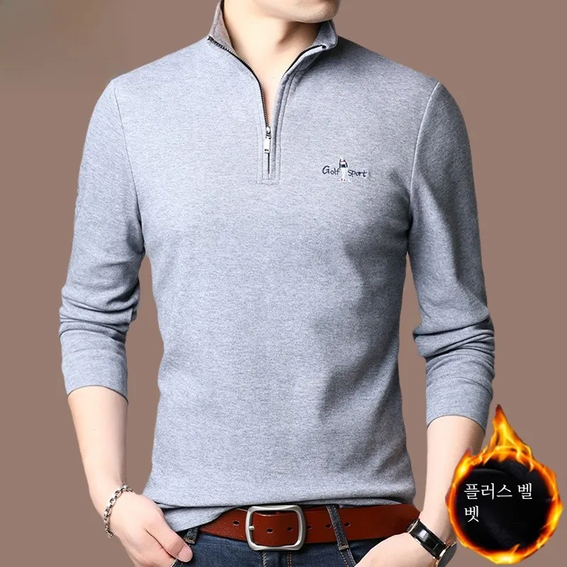 Новая мужская рубашка Qiamania с длинными рукавами и воротником-стойкой из чистого