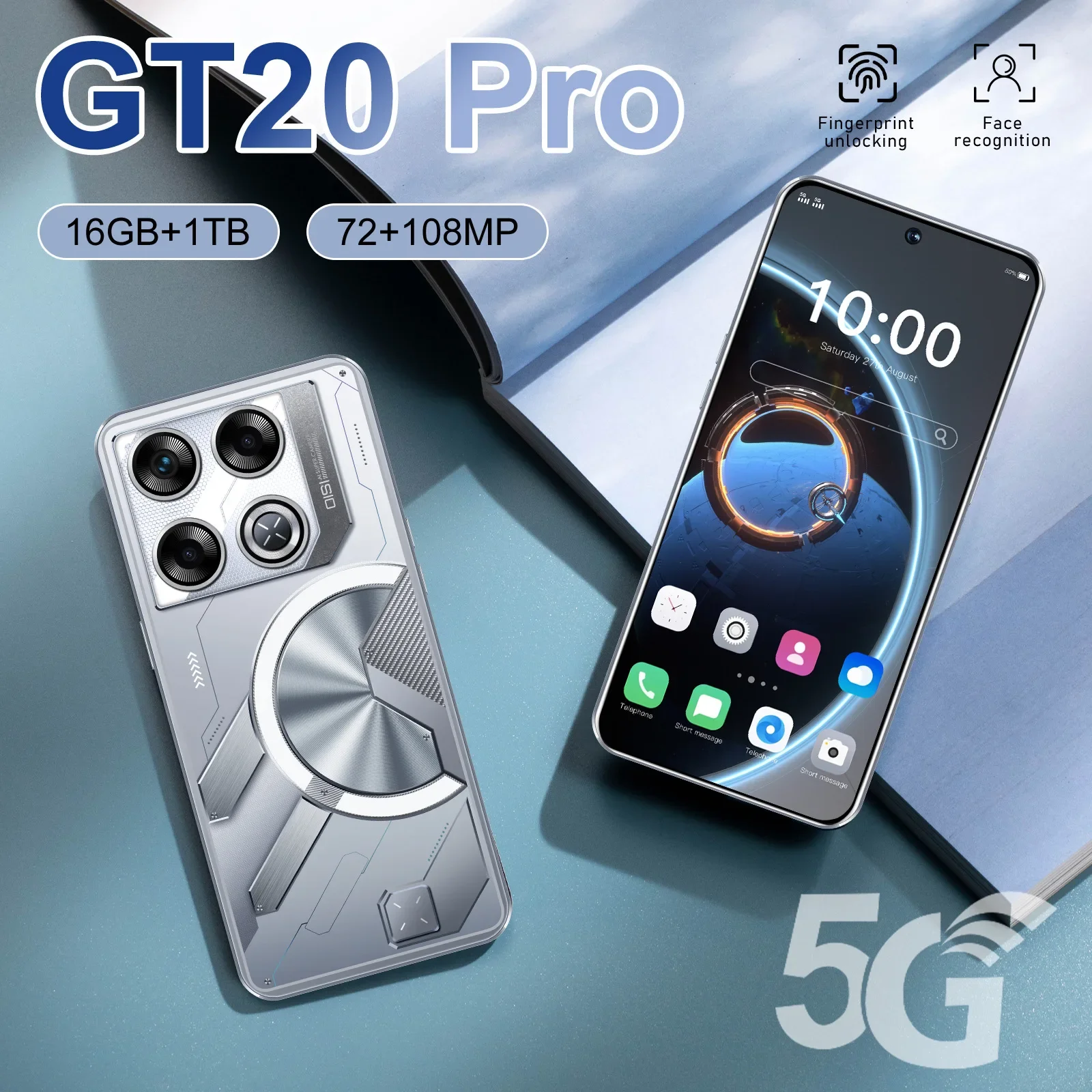 Новый популярный телефон Gt20 Pro с 7 3-дюймовым большим экраном HD-смартфон версия
