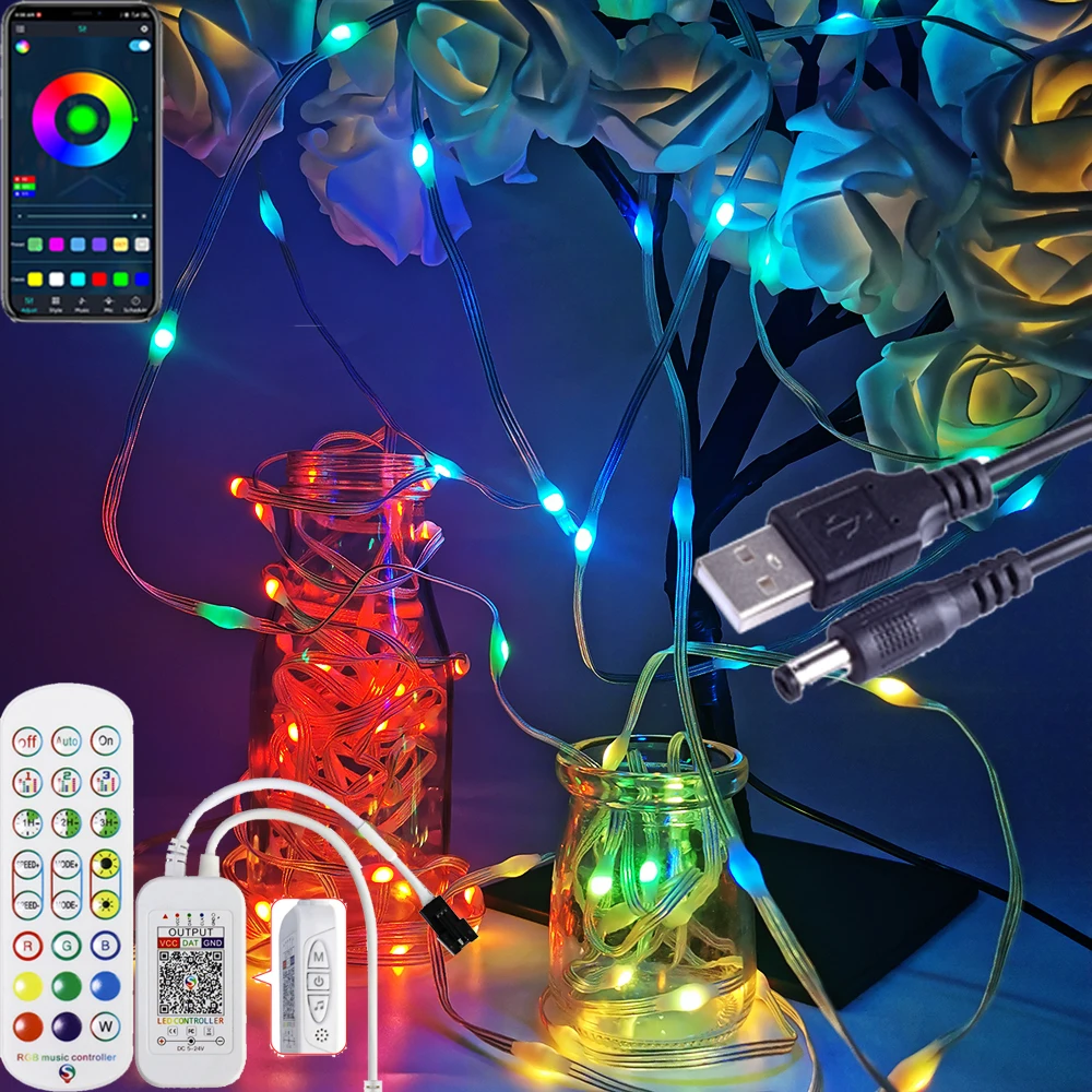 

LED String WS2812B RGB Dream Color Birthday Decoration Party Lights Room Led Light Addressable Individually Waterproof IP67 DC5V