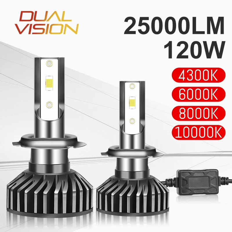 

4300K 6000K 8000K 10K LED HB3 HB4 9005 9006 H1 H7 H4 H11 лампы светодиодные лампы аналогичные лампы H8 H9 CSP 3570 Автомобильные фары Противотуманные фары 120 Вт лм