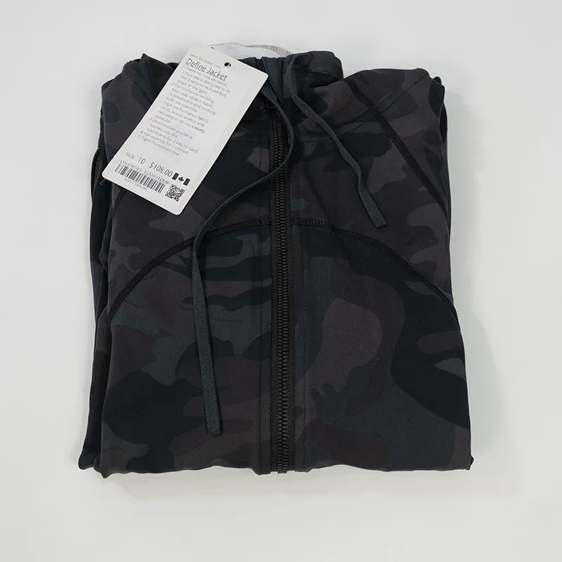 Lulu Women Long Sleeve Hooded Define Jacket Yoga Sports Coat Fleece Sweater Zipper Gymnasium Fast-drying Running Pockets Blouse