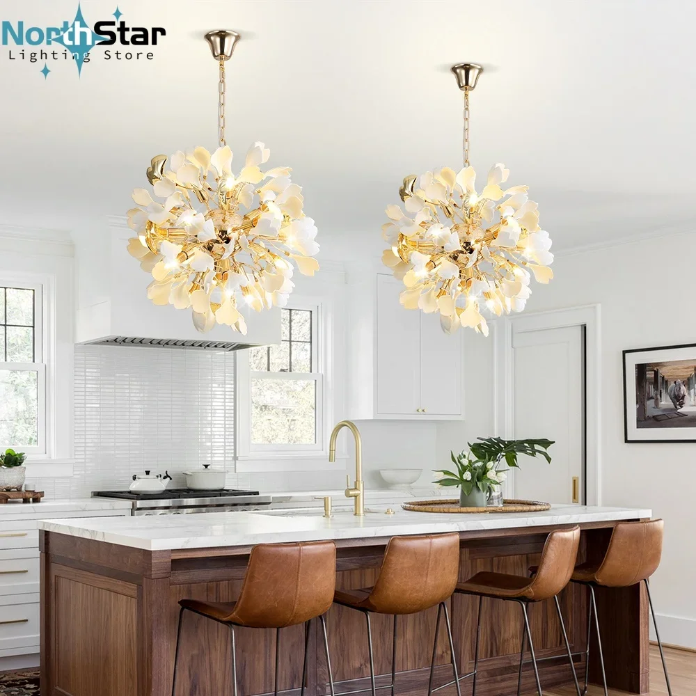 Современные французские подвесные люстры в виде листьев Гинко для ...