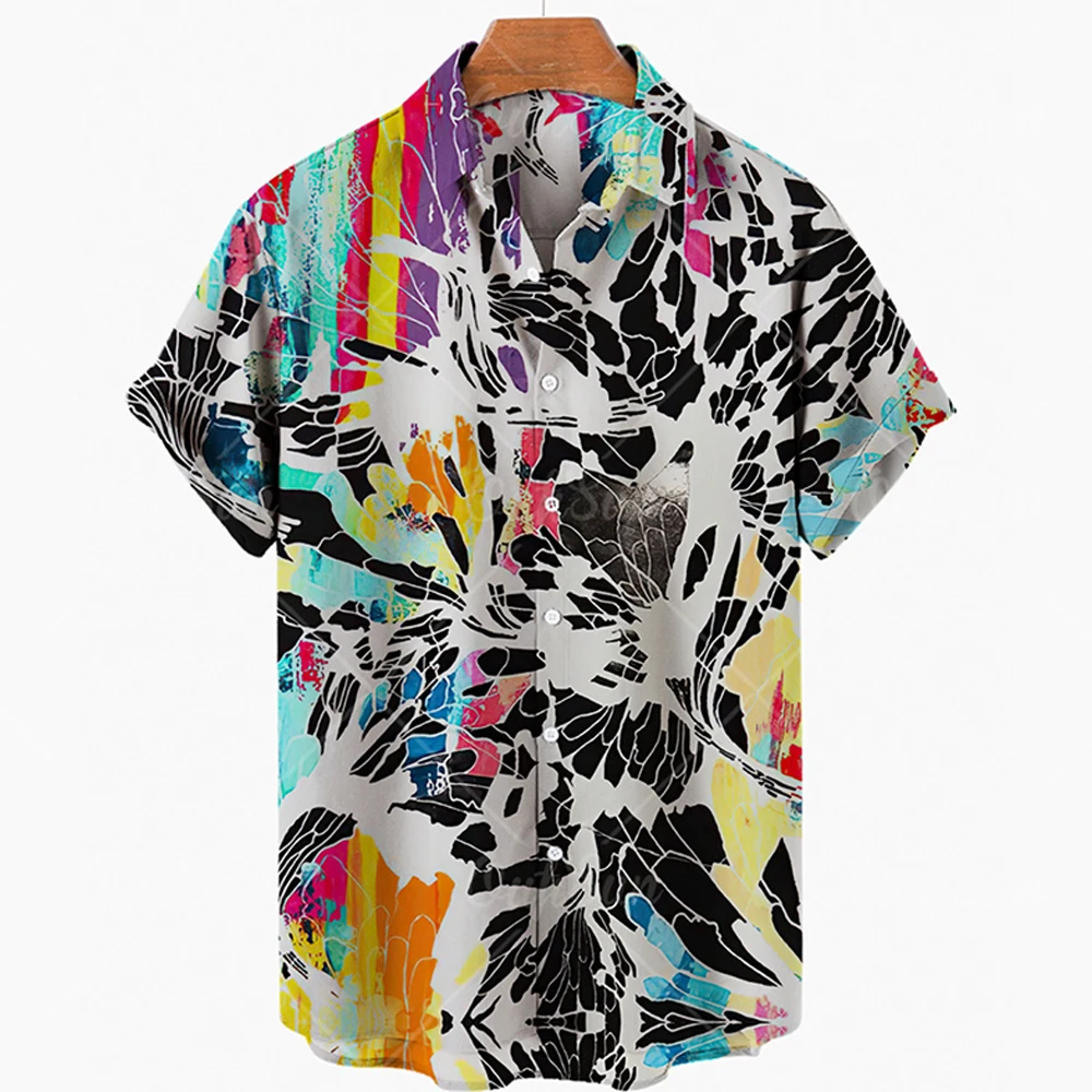 

Ttgdfv 2022 Fashion New Arrival Men's Pattern Shirt Men's Hawaiian Casual One-button All-match Shirt Printed Short-sleeved Shirt