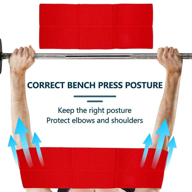 Bench Press Protective Powerlifting Strength Increase Nylon Band Weightlifting Elbow Sleeves Fitness Strap