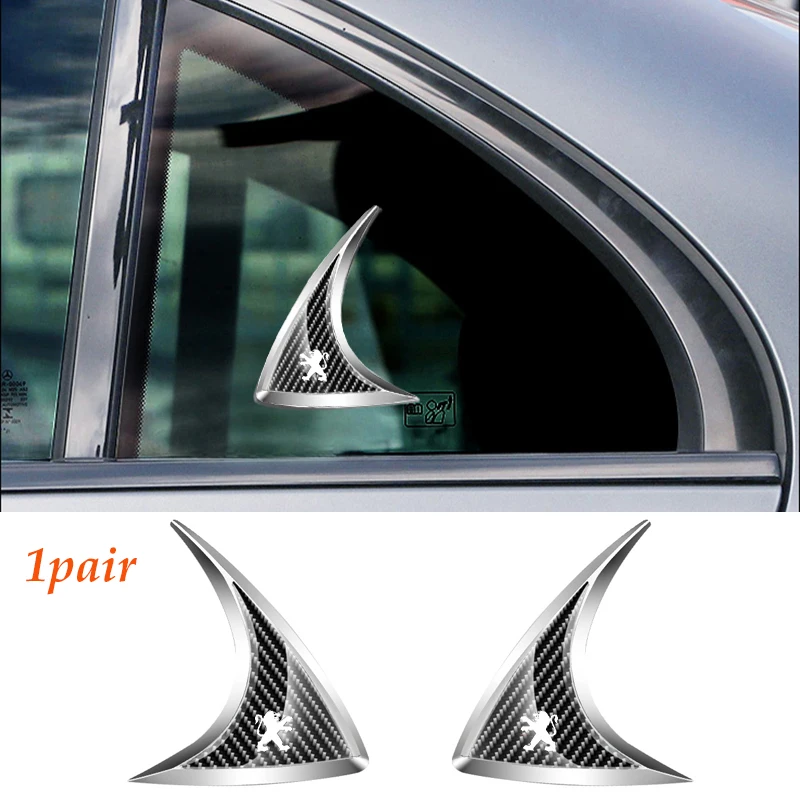 

Металлическая Наклейка на окно автомобиля из углеродного волокна для фотоэлементов 3008 306 307 207 208 407 206 107 307 308 208GTi 208XS, аксессуары