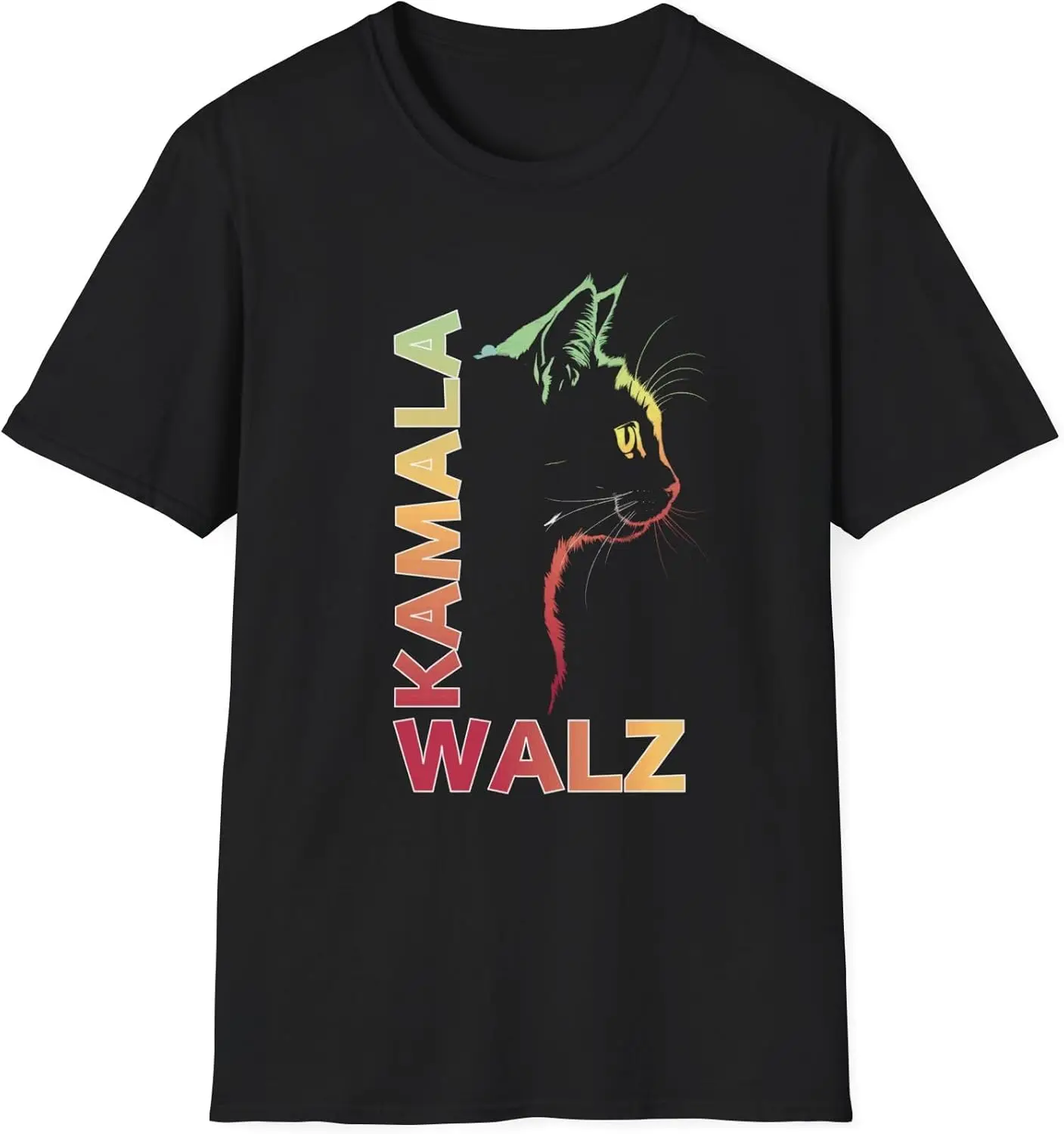 Футболка с забавным котом Harris Walz 2024 футболка изображением Камалы Харриса и Тима