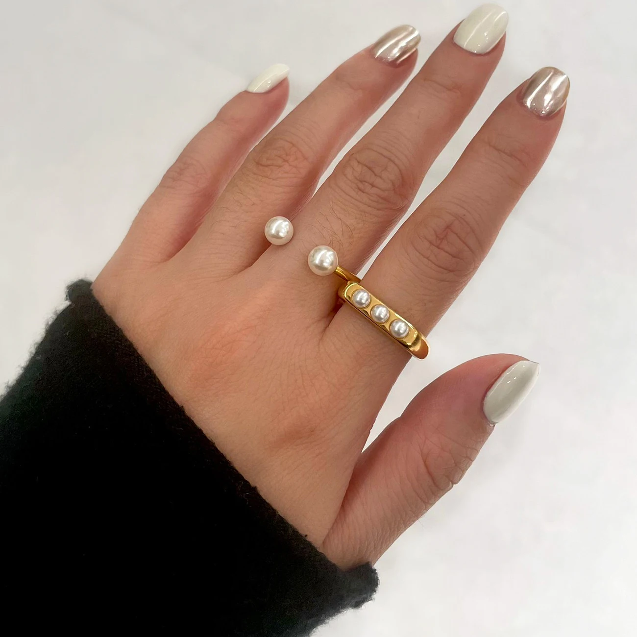 Женское кольцо на указательный палец из нержавеющей стали