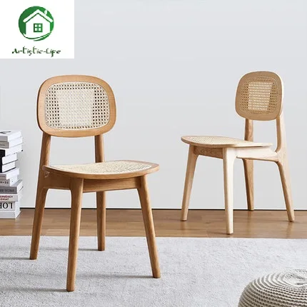 

Dining chair household solid wood chair Nordic makeup chair milk tea shop back stool simple modern back chair desk chair