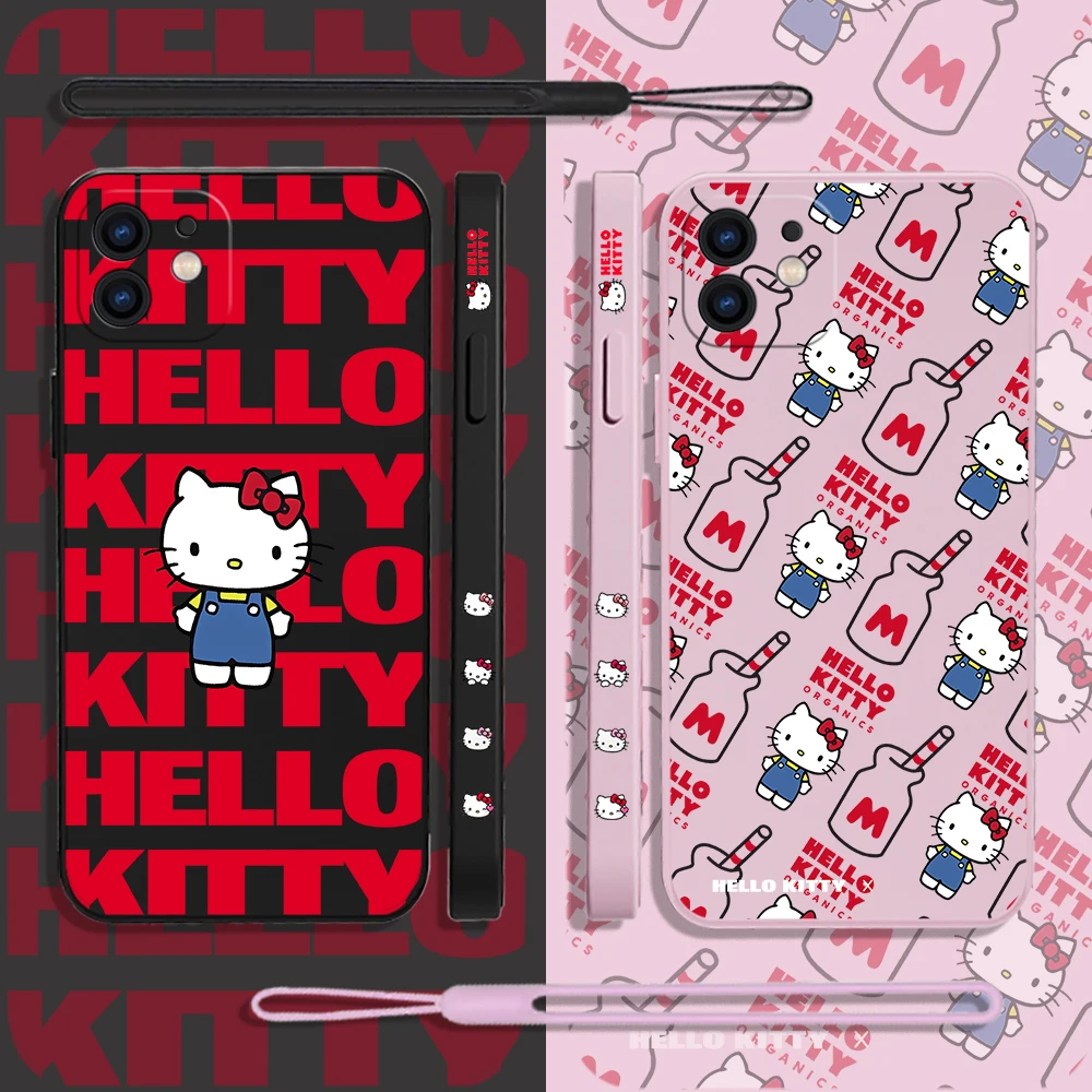 

Hello Kitty Sanrio Phone Case For Samsung A81 A53 A50 A12 A22S A52 A52S A51 A72 A71 A32 A22 A20 A30 A21S A11 4G 5G With Lanyard