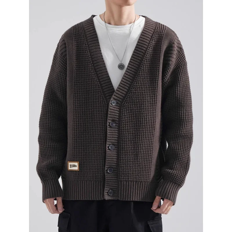 Зимний новый японский винтажный мужской свободный крой универсальный вязаный