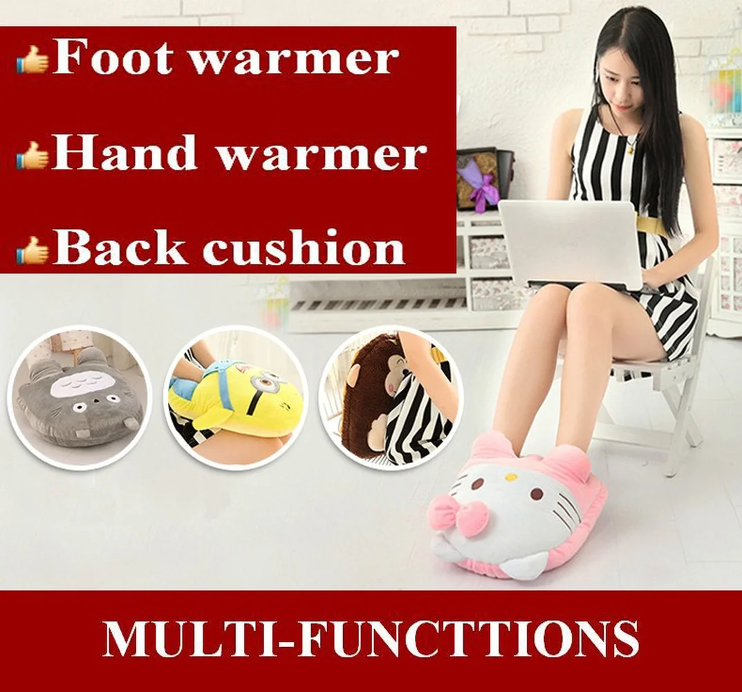 Умная зимняя электрическая грелка для ног 12 В рук подушка Симпатичные Мультяшные
