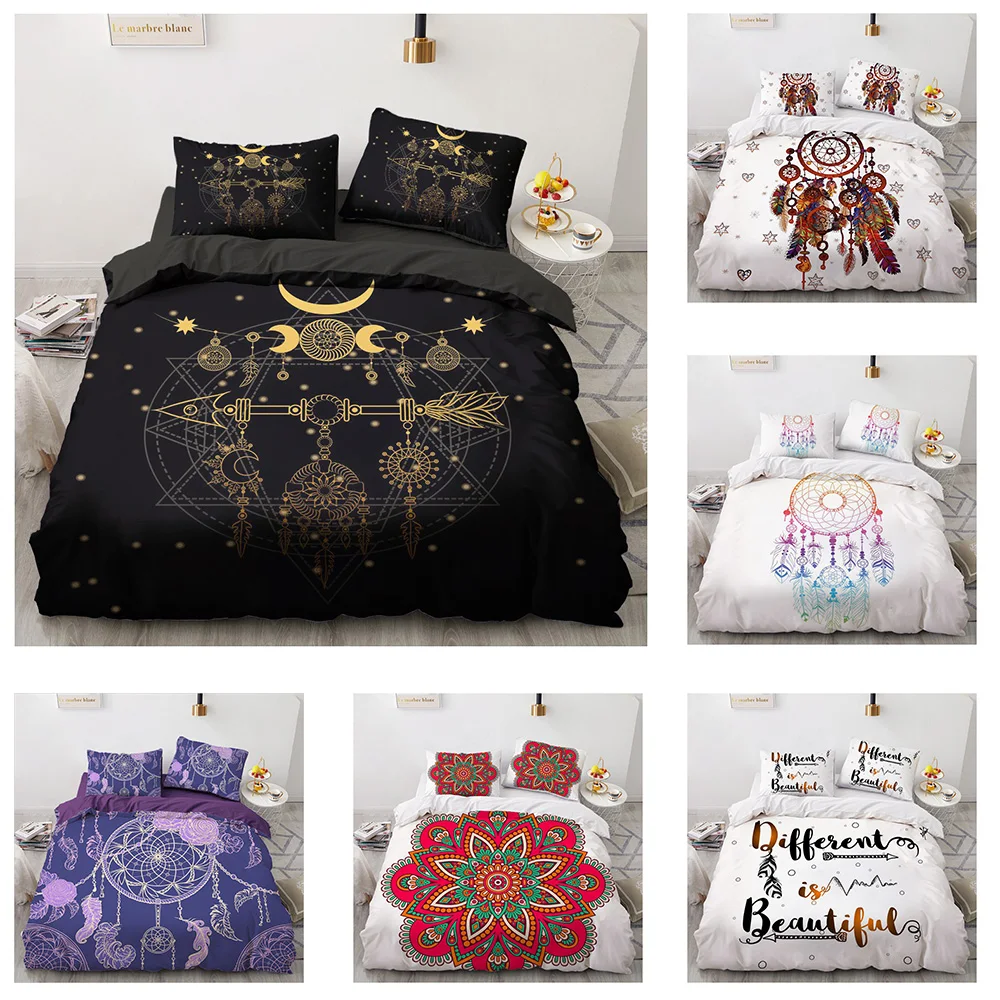 Classic 3D Design Custom Bed Linen Comforter Quilt Cover Bedding Set Full King Queen Double Single Size Home Textile