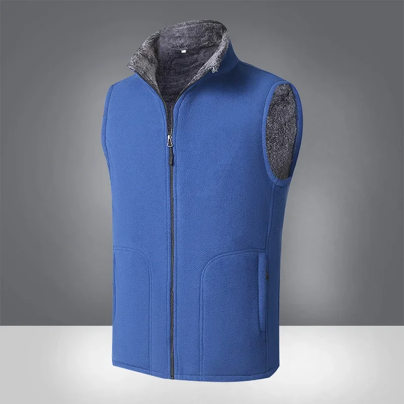 

Autumn Men's Fleece Vest Jacket Winter Casual Waistcoat Plush Windbreaker Lining Thermal Coat Hiking Camping Skiing Chaleco 5XL