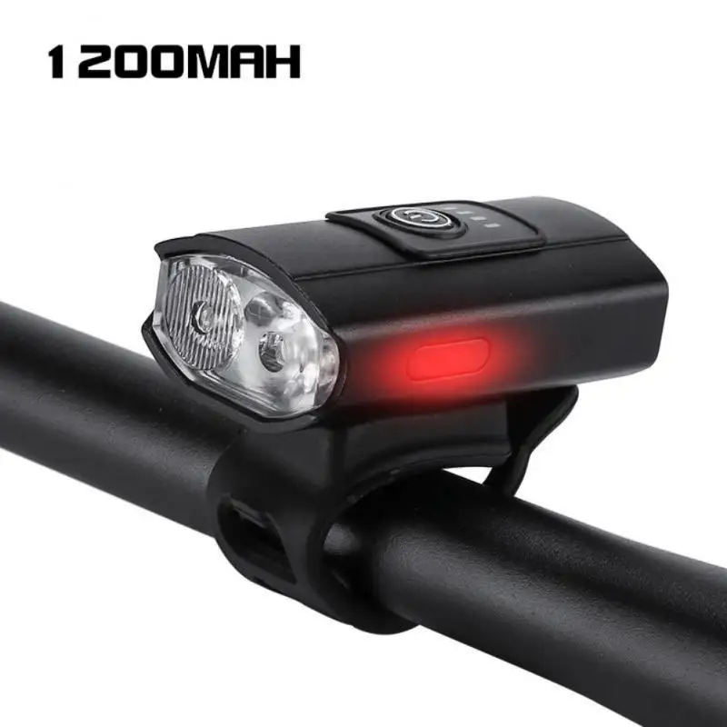 

USB bicycle headlight aluminum alloy double light bead highlight mountain bike night riding light bicycle accessories