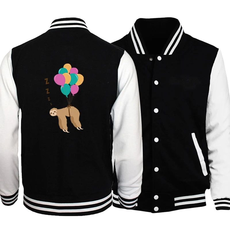 

Sloth Sleep Funny Slim Fit Baseball Jacket Coat Black White Jackets Coats Uuniform Motorcycle Bomber Autumn Varsity Streetwear