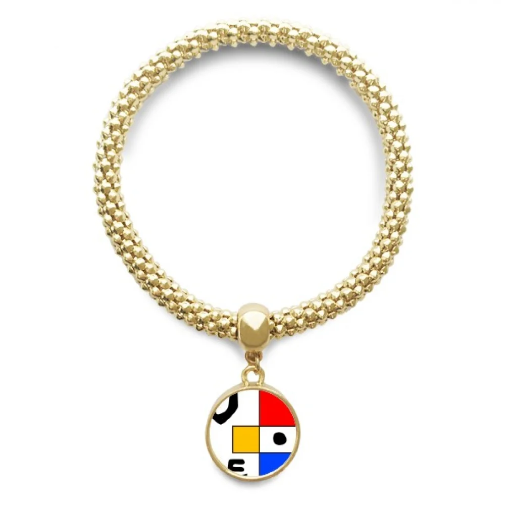 

America President Person Joe Colorful Square Golden Chain Bracelet Pendant Jewelry Hand Ornament