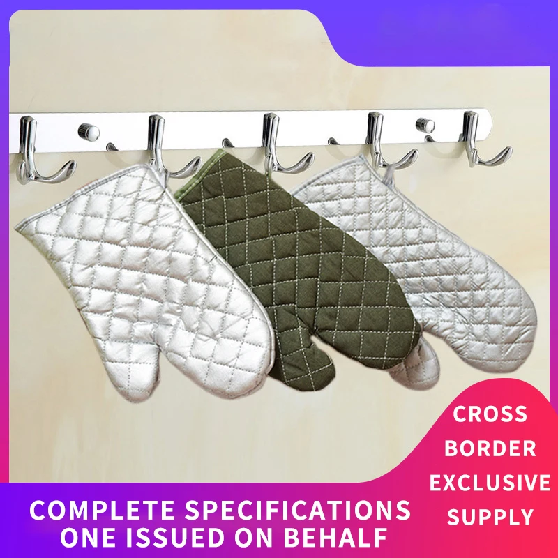 

Oven microwave oven DIY baking thermal insulation anti scalding gloves silver high quality high temperature resistant composite