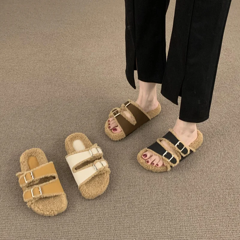 

Тапки женские на низком каблуке, из ПУ кожи, на платформе