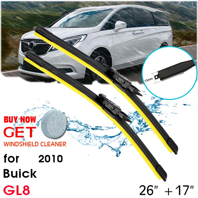 

Car Wiper Blade Window Windshield Rubber Silicon Refill Wiper For Buick GL8 2010 LHD / RHD 26"+17" Car Accessories