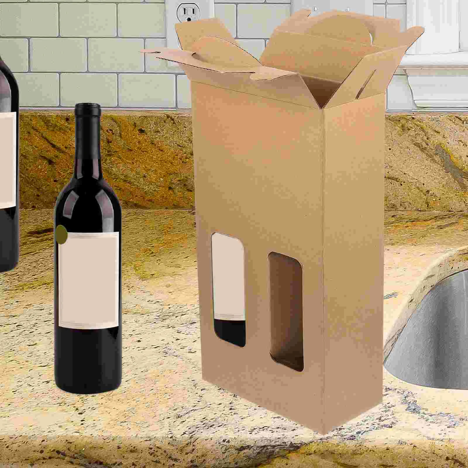 

5 Pcs Bag Retro Case Gifts Paper Bottle Carrier Decorative Storage Household