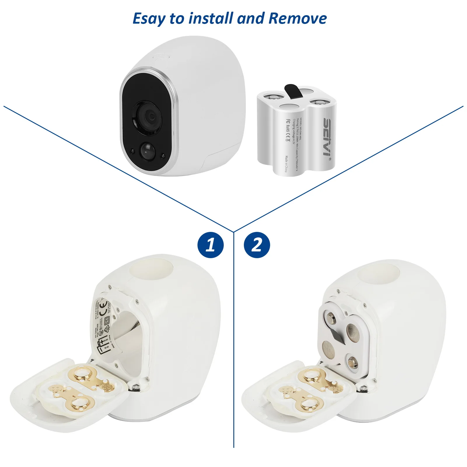 Комплект из 4 аккумуляторов с зарядным устройством для беспроводной камеры