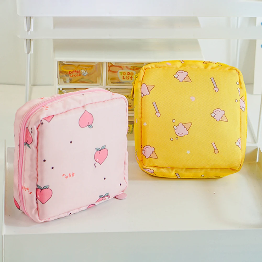 

Женская Портативная сумка для хранения санитарных салфеток, хлопковая дорожная сумка для хранения косметики, литературный кошелек на молн...