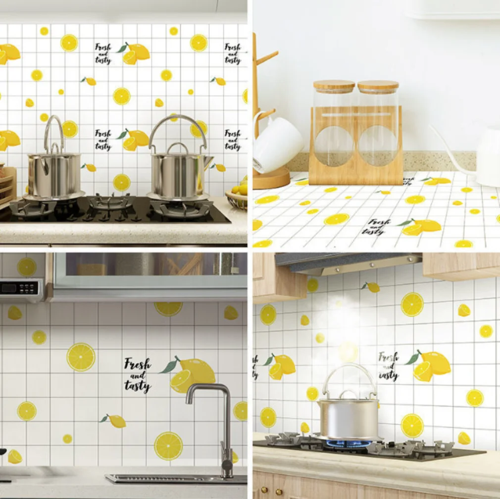 Room Decor Aluminum Foil Wall Stickers Kitchen Oil Proof Sticker Waterproof Papel Tapiz Autoadhesivo Armarios  Cocina Wallpaper